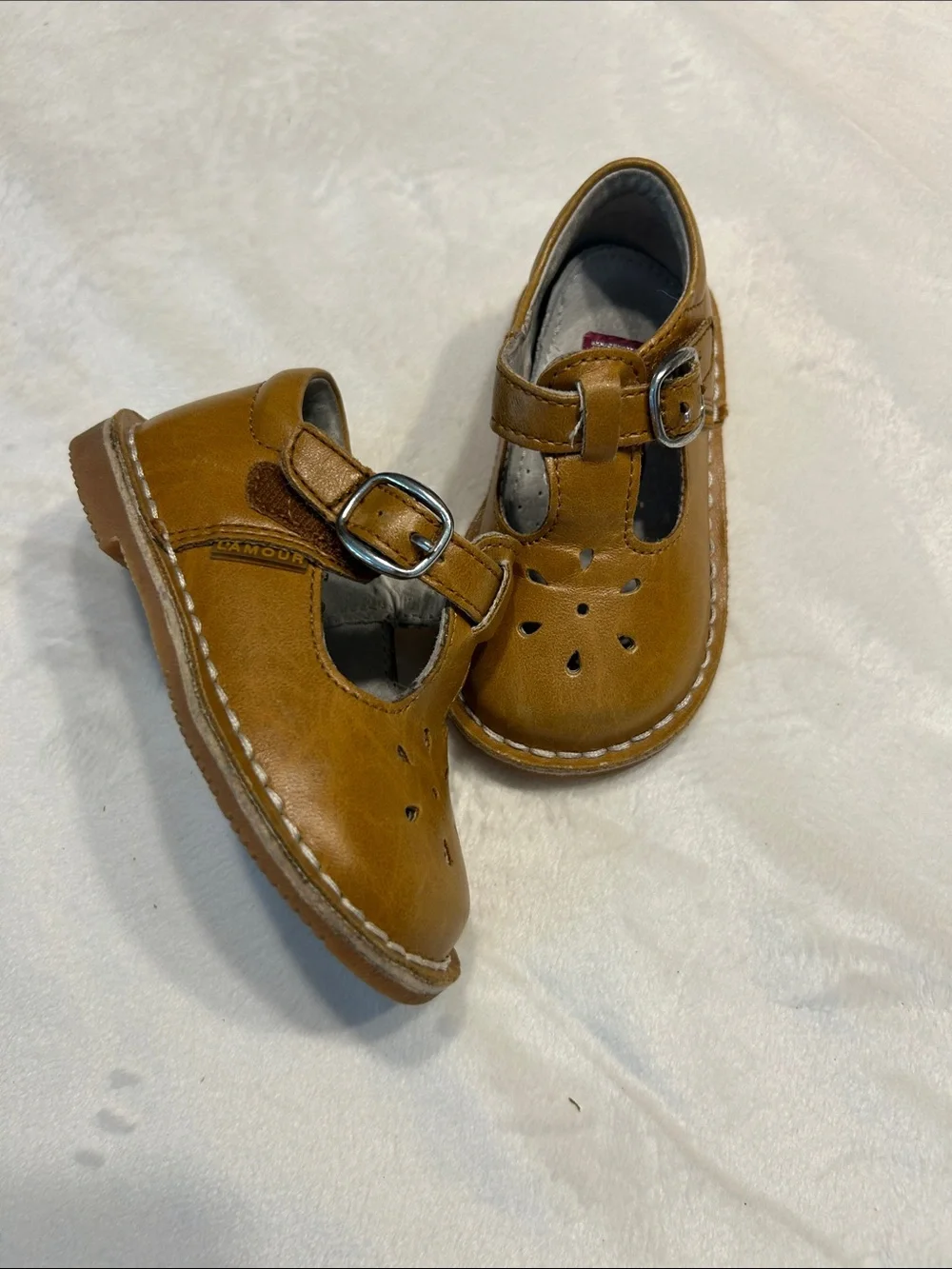 L'Amour Tan/Tobacco Leather Mary Jane Shoes